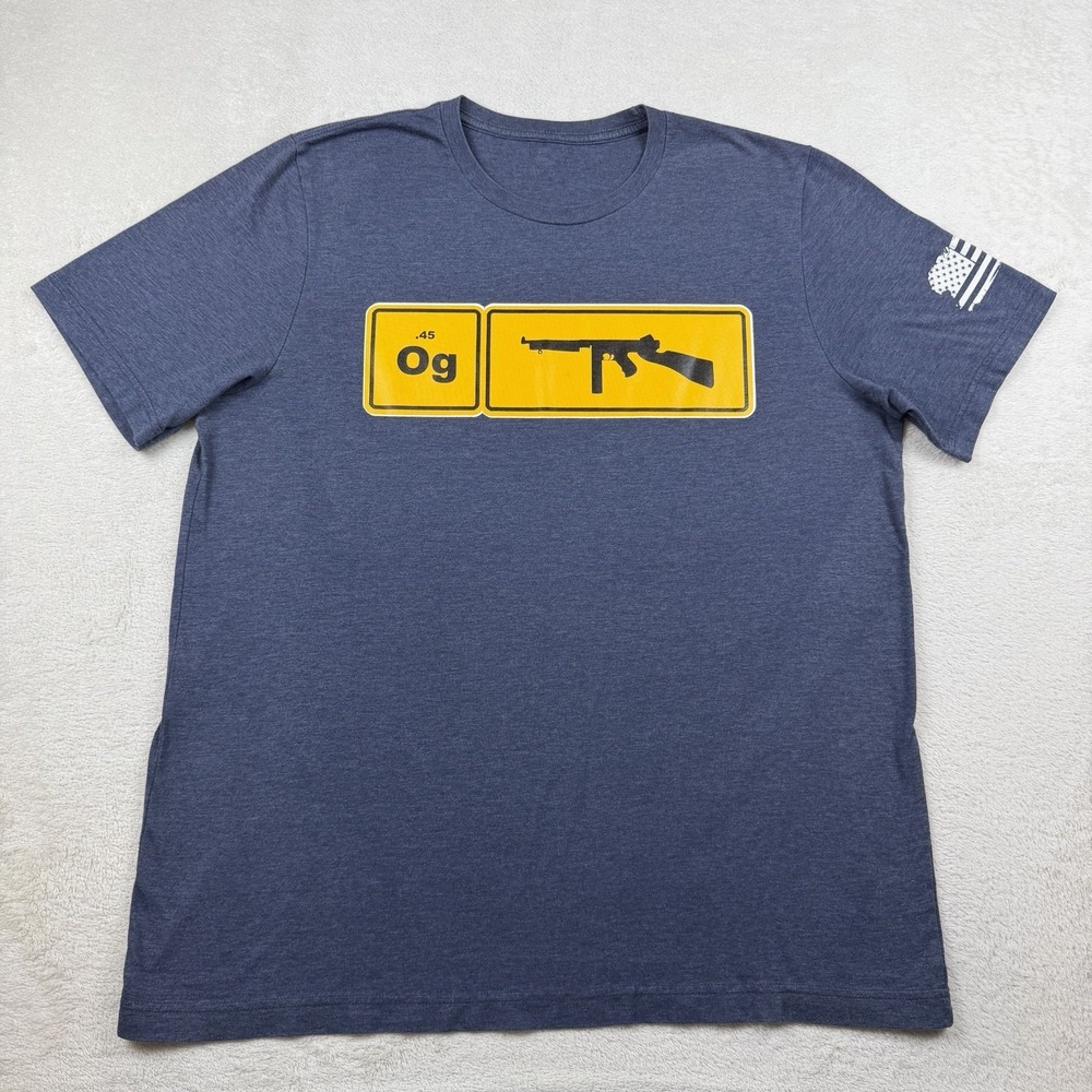 Freedom Industries Tommy Gun, American Flag .45 OG T-Shirt, USA Size Men's Large